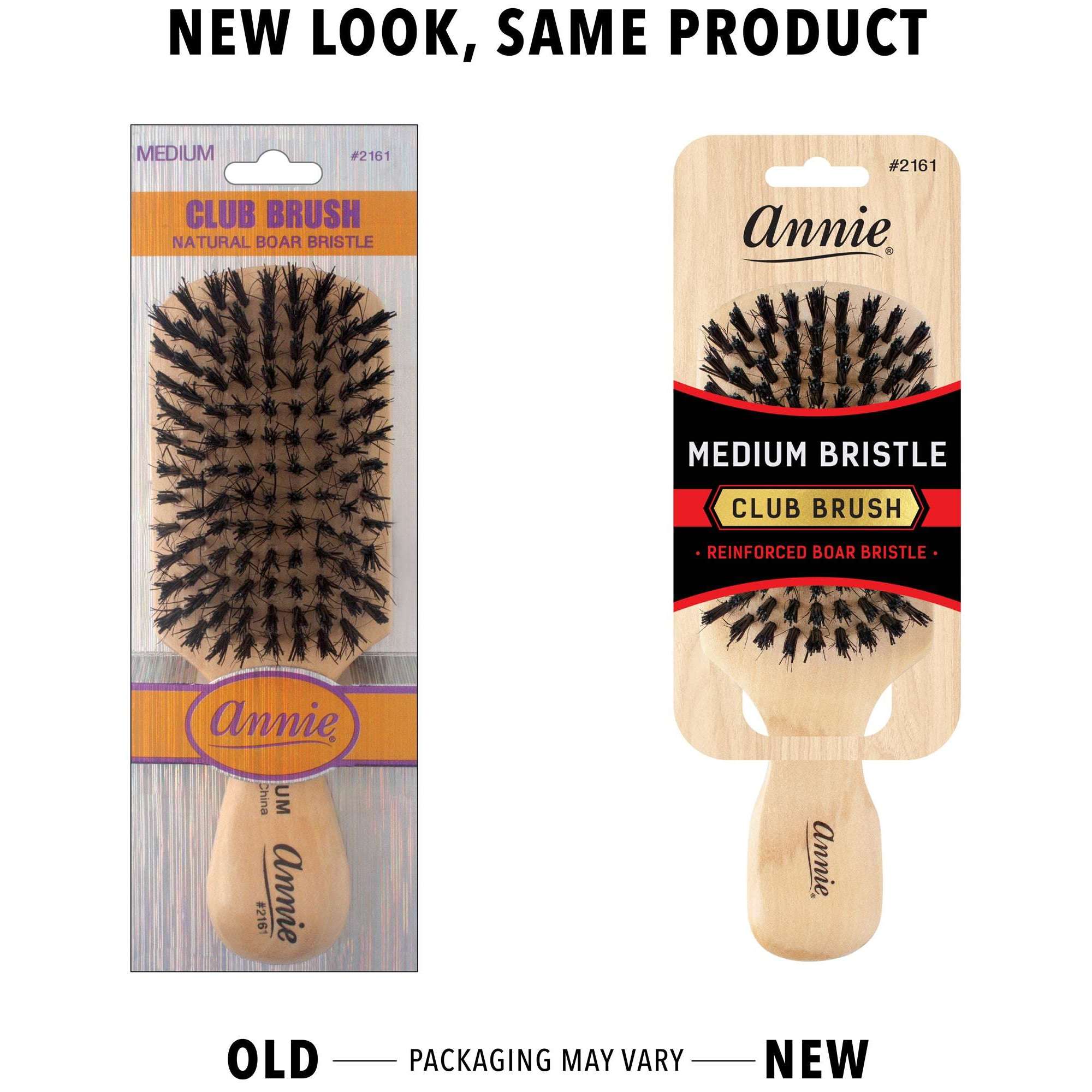 Annie Medium Wooden Club Brush, Boar & Nylon Bristle, Light Brown