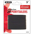 Annie Tangle Free Thin Ponytailers 5 Inch, 24 Count, Black