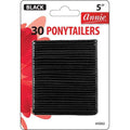 Annie Thin Ponytailers 5in, 30 Count Elastic Hair Ties, Black