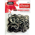 Annie Hair Rubber Bands Assorted Sizes, 300 Count, Black & White