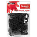 Annie Hair Rubber Bands Assorted Sizes, 500 Count, Black