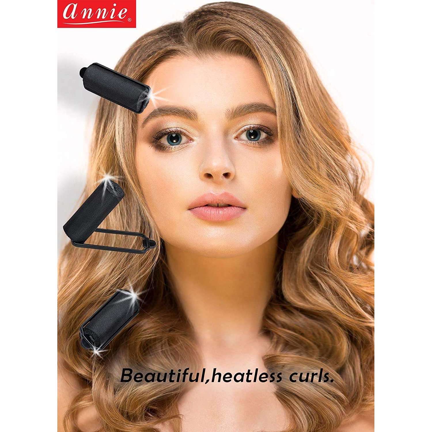 Annie Silky Satin Hair Rollers Medium, 10 Count, Black