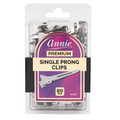 Annie Premium Single Prong Metal Hair Clips, 80 Count, Silver