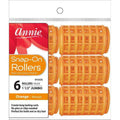 Annie Snap-On Hair Rollers 1 1/2 Inch Jumbo, 6 Count, Orange