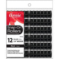 Annie Snap-On Hair Rollers 3/4 Inch Medium, 12 Count, Black
