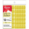 Annie Snap-On Hair Rollers 3/4 Inch Medium, 12 Count, Yellow