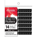 Annie Snap-On Hair Rollers 1/2 Inch Small, 14 Count, Black