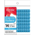 Annie Snap-On Hair Rollers 1/2 Inch Small, 14 Count,  Blue