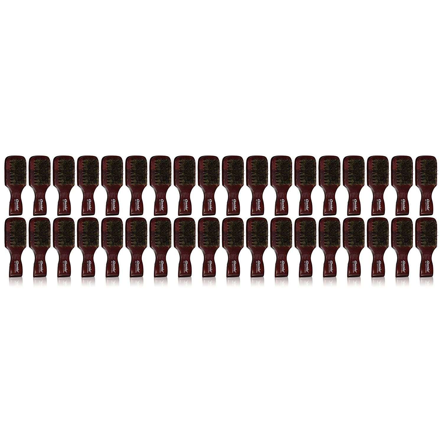 Annie Soft Mini Club Board Bristle Brush Display, 36 Count Bulk Men's Brushes, Dark Brown