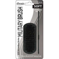 Annie Soft Boar Bristle Mini Wooden Military Brush & Comb Set, 2 Piece, Black
