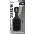 Annie Soft Mini Wooden Club Brush & Comb Set, 100% Boar Bristle, Black