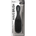 Annie Soft Mini Wooden Wave Brush & Comb Set, 100% Boar Bristle, Black