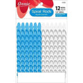 Annie Spiral Hair Rods Small, 12 Count, White and Blue