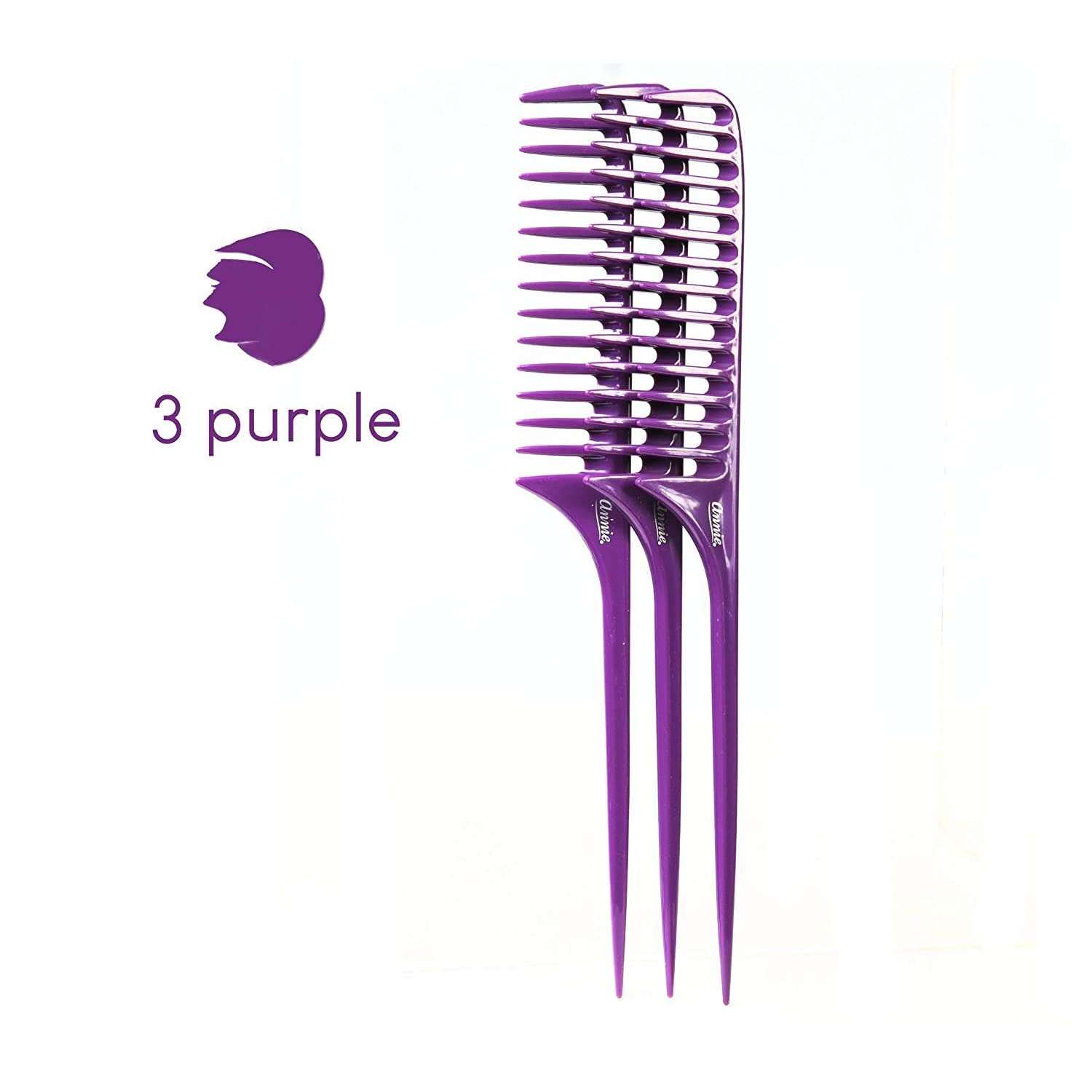 Annie Large Tail Comb Set, 12 Count, Assorted Colors