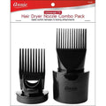Annie Universal Fit Hair Dryer Nozzle Combo Pack, 1 Count, Black