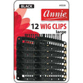 Annie Wig Clips Large, 12 Count, Black