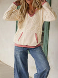 Crochet Panel Kangaroo Pocket Hoodie