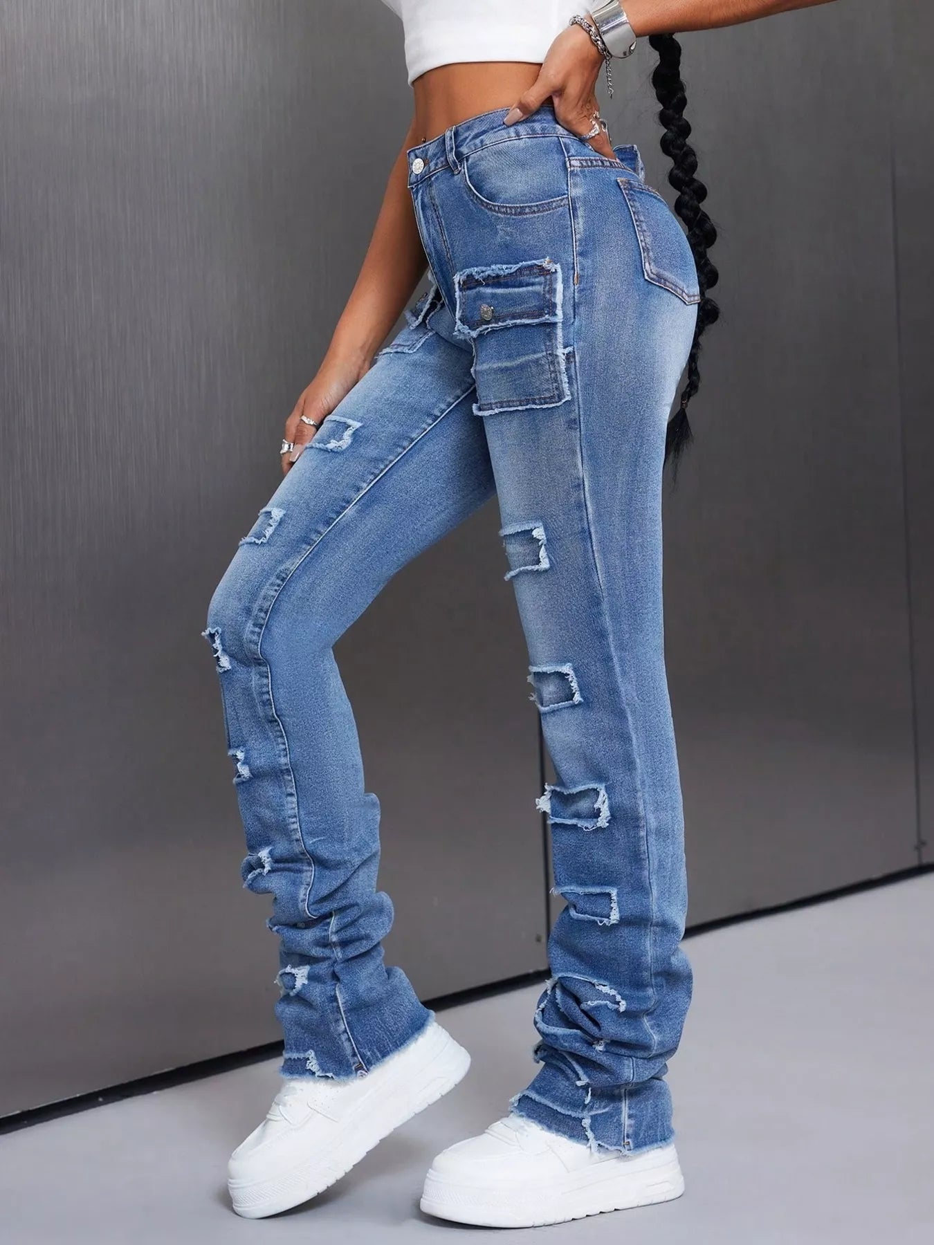 Men's Distressed Slim Fit Jeans