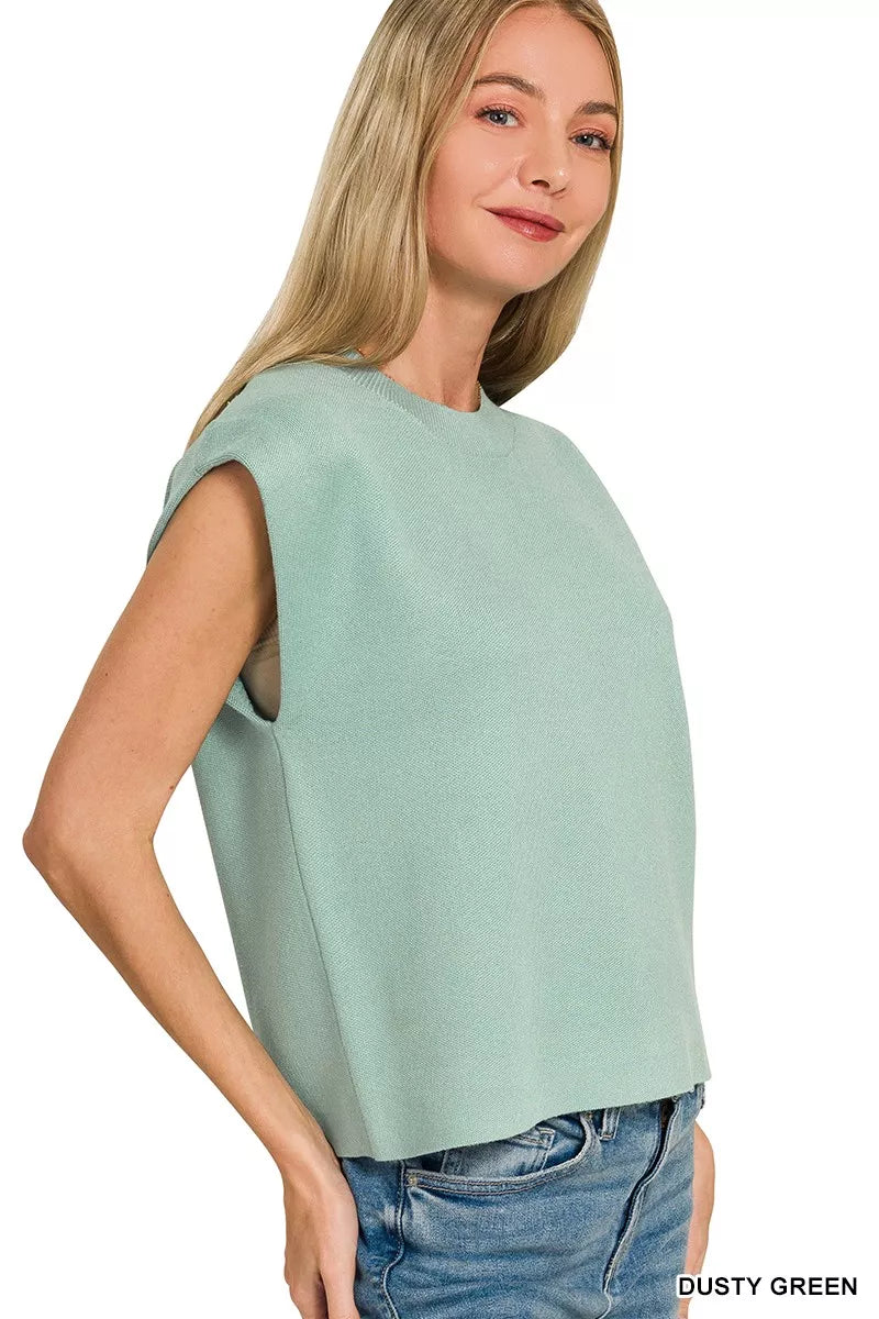 Zenana Round Neck Viscose Sweater Vest