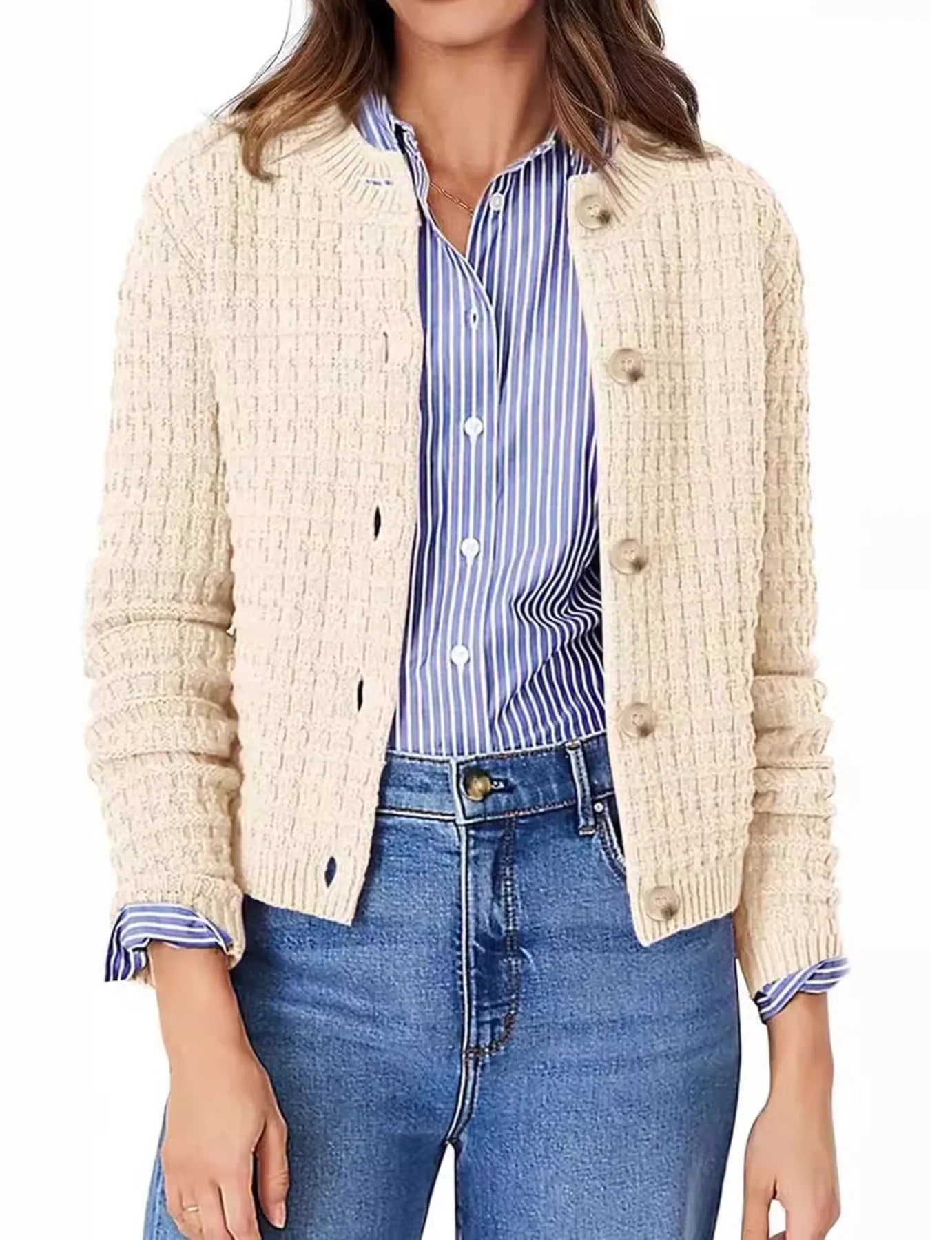 Button-Up Long Sleeve Cardigan