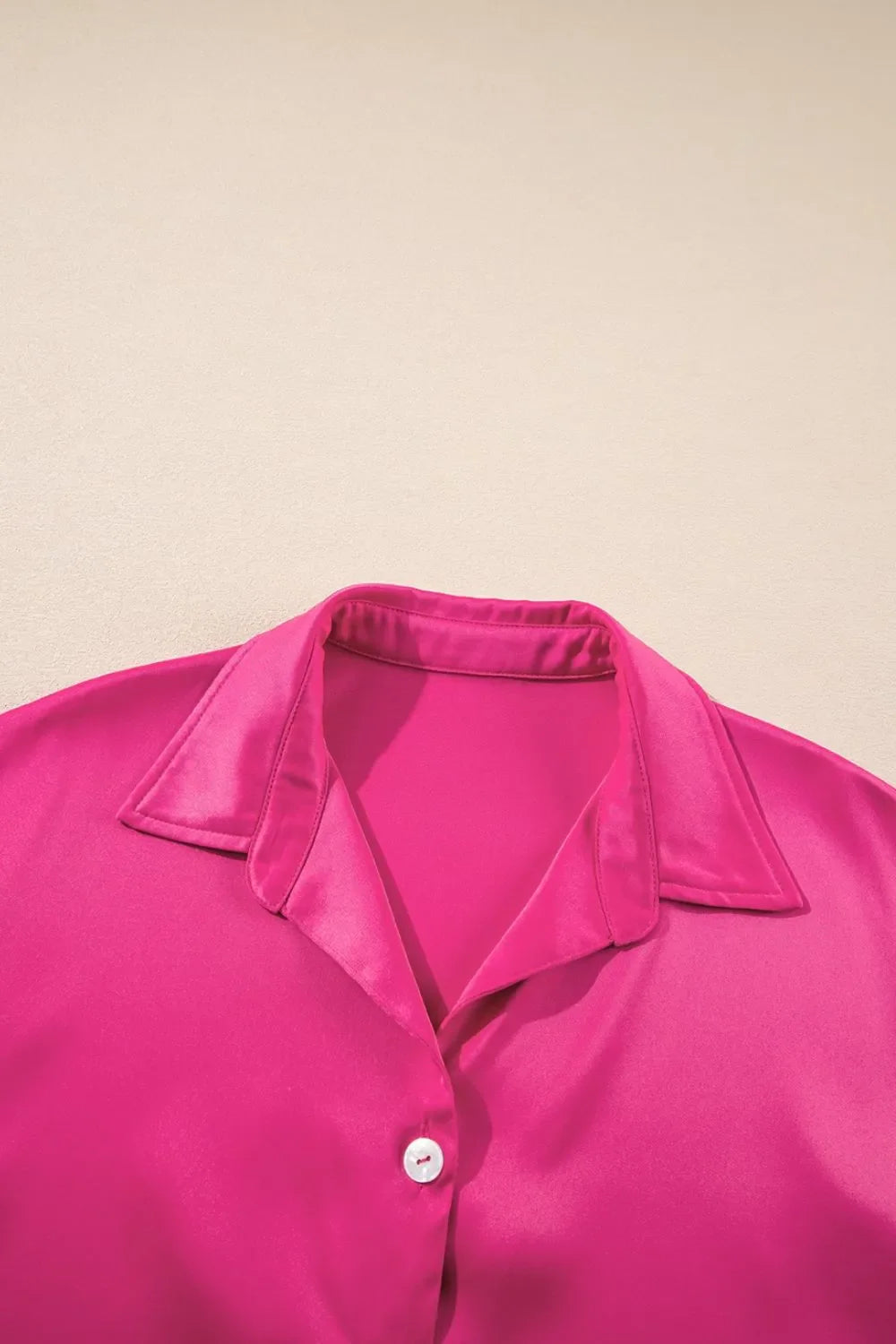 Buttoned Collared Neck Mini Shirt Dress