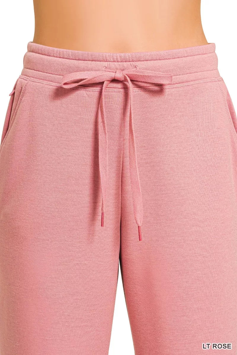 Zenana Drawstring Scuba Joggers with Pockets