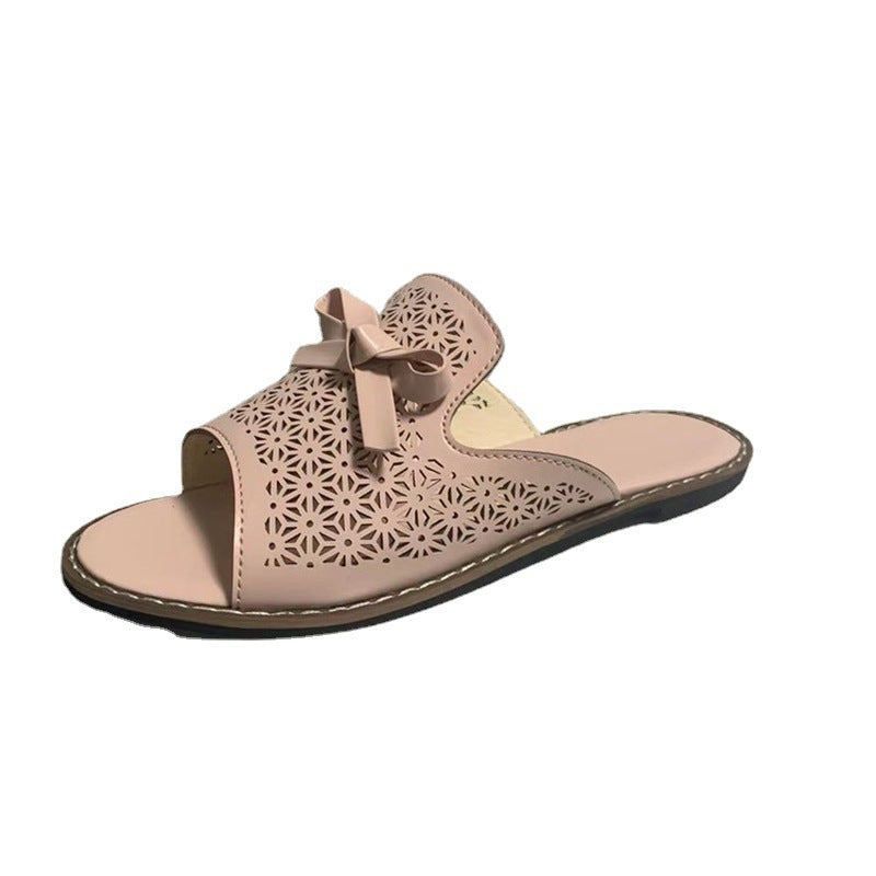 Flat Bottom Bow Wispy Air Breathable Fashion Beach Slippers