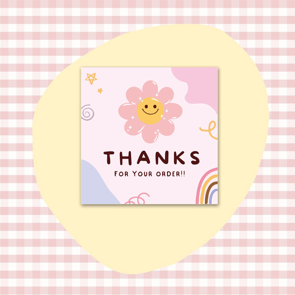 50 PcsPack Square Simple Thank-you Card Coated Paper Business Cards