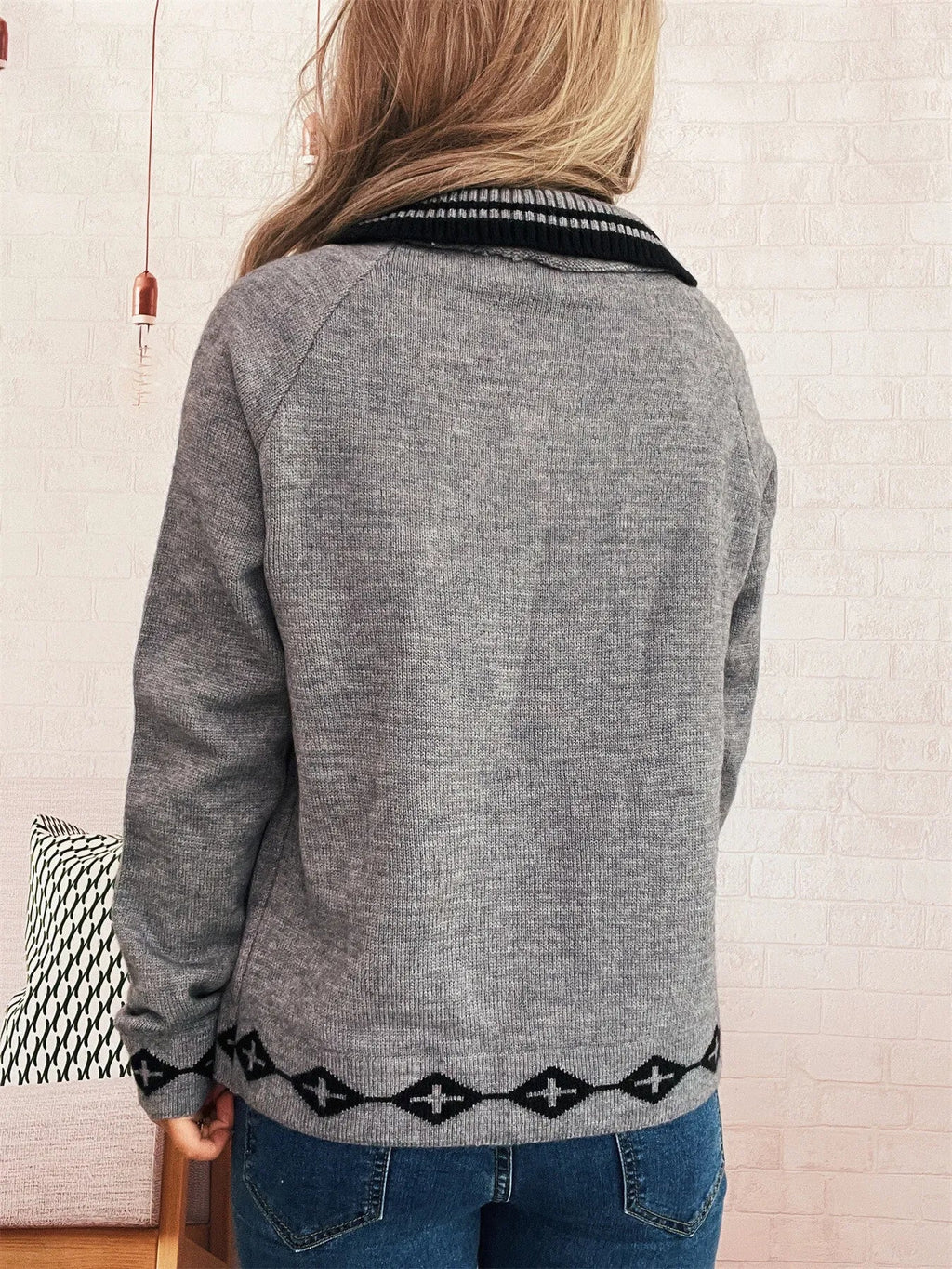 Heart Button Long Sleeve Cardigan