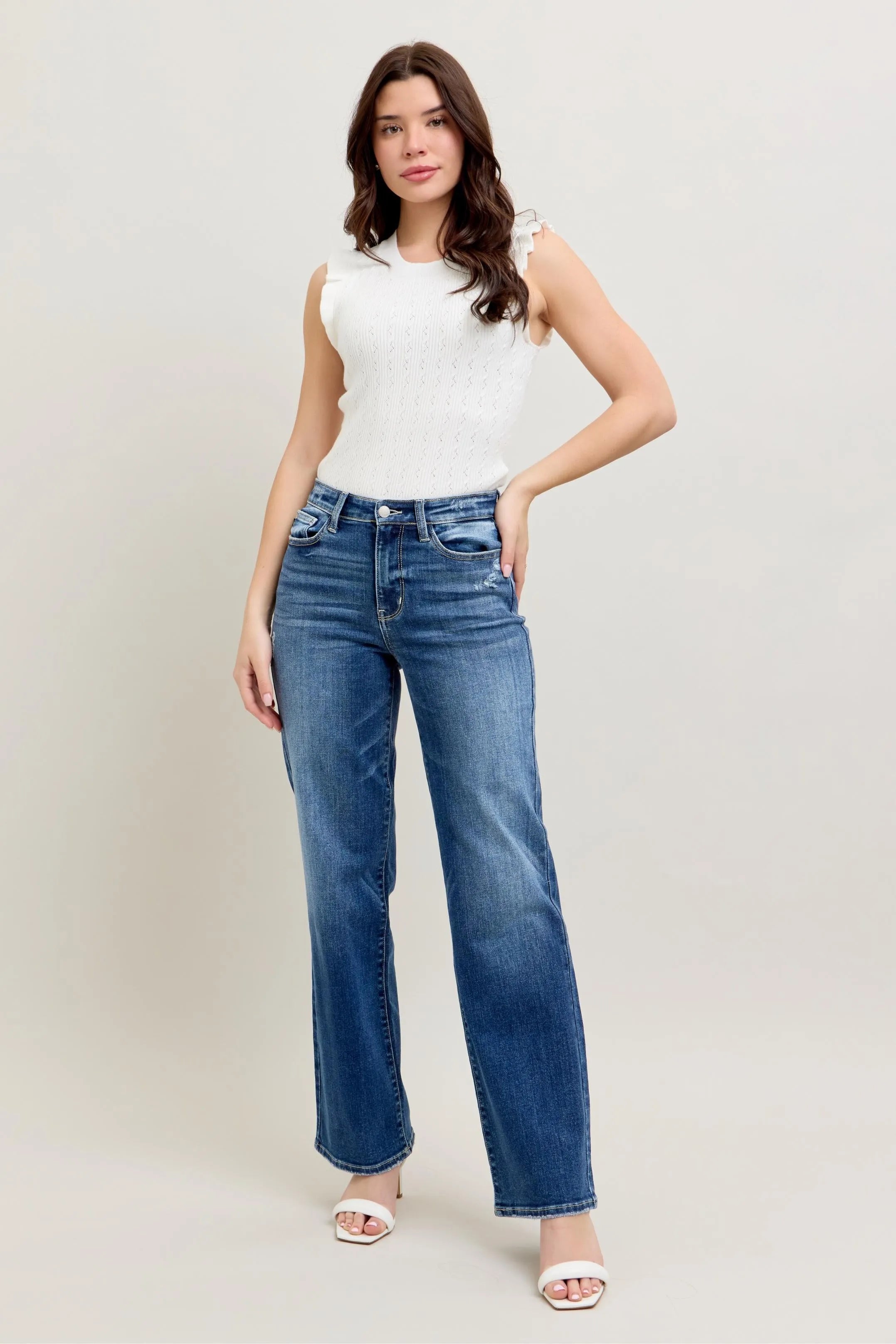 Judy Blue Full Size High Waist 90's Straight Leg Jeans Plus Size