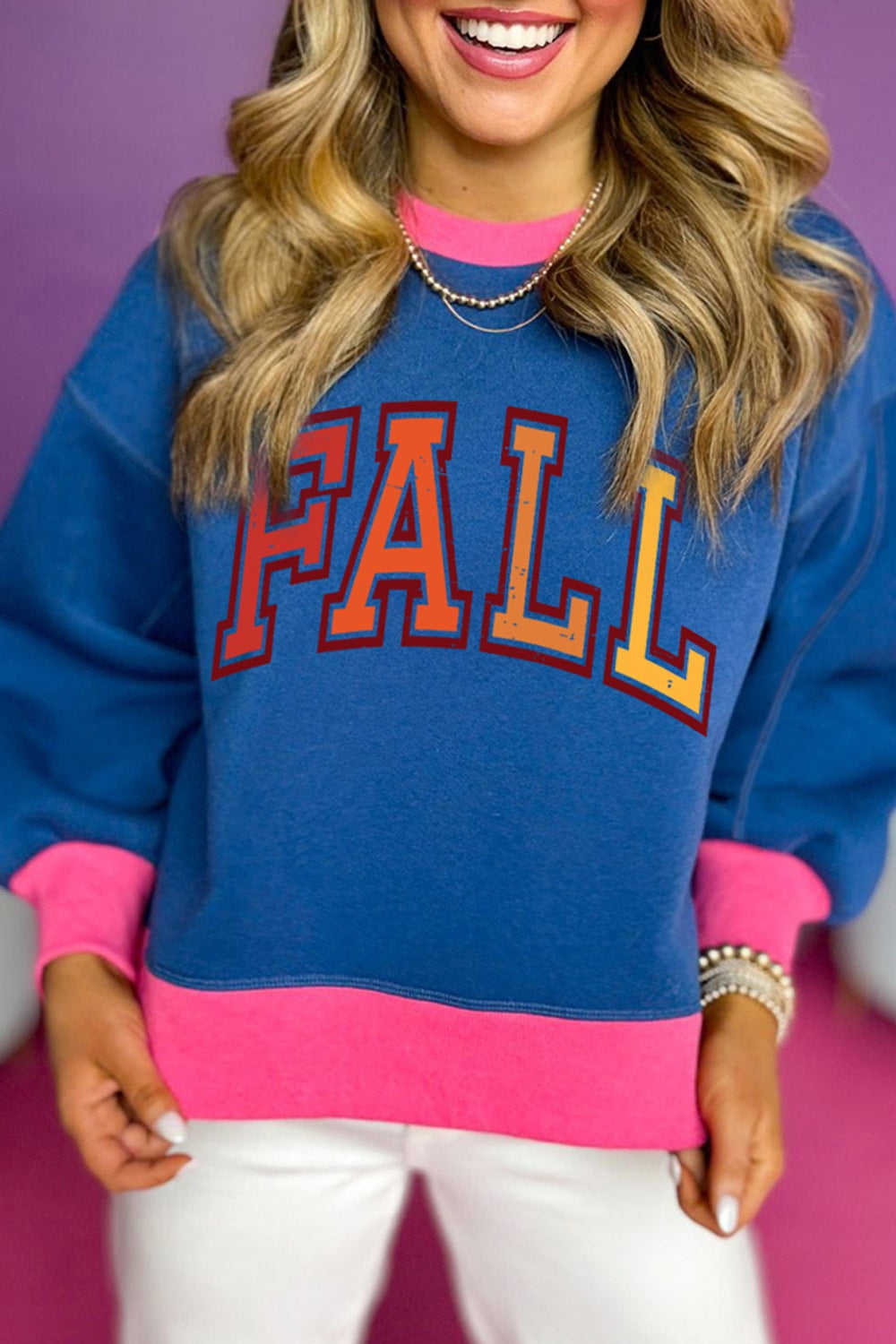 Fall Letter Graphic Crewneck Sweatshirt