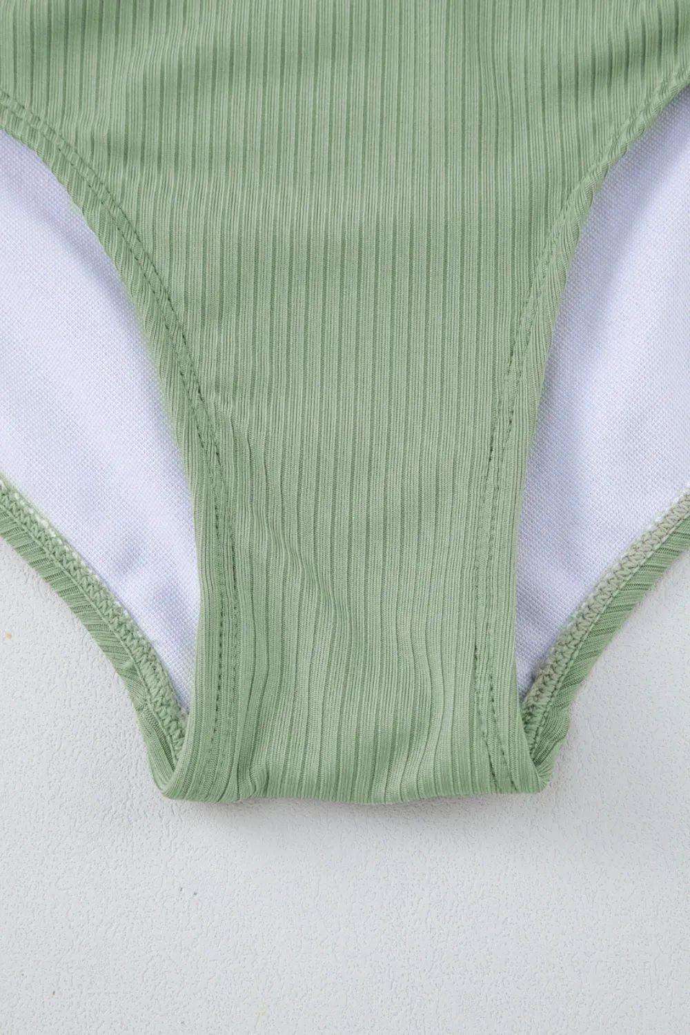 Ribbed Drawstring Sides Cutout One Piece Swimsuit