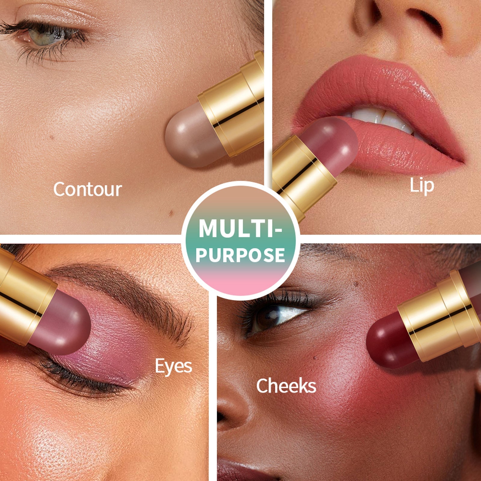 Natural Nude Makeup Double-headed Three-dimensional Face Repair Blush Stick