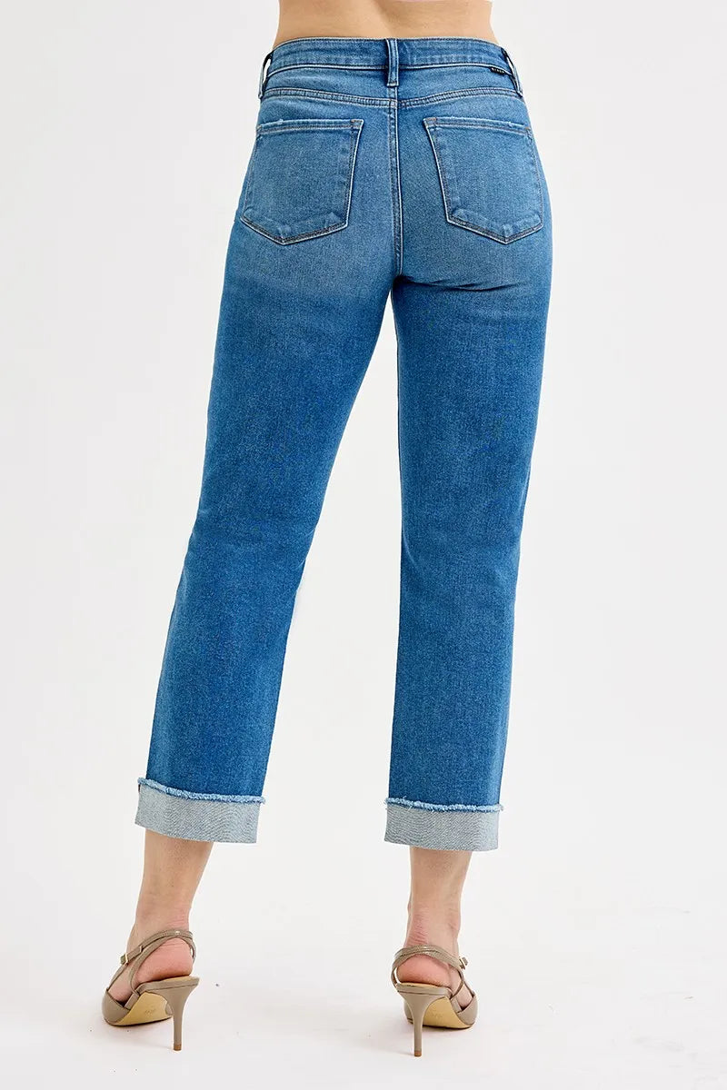 RISEN Full Size High Rise Boyfriend Fit Ankle Jeans Plus SIze