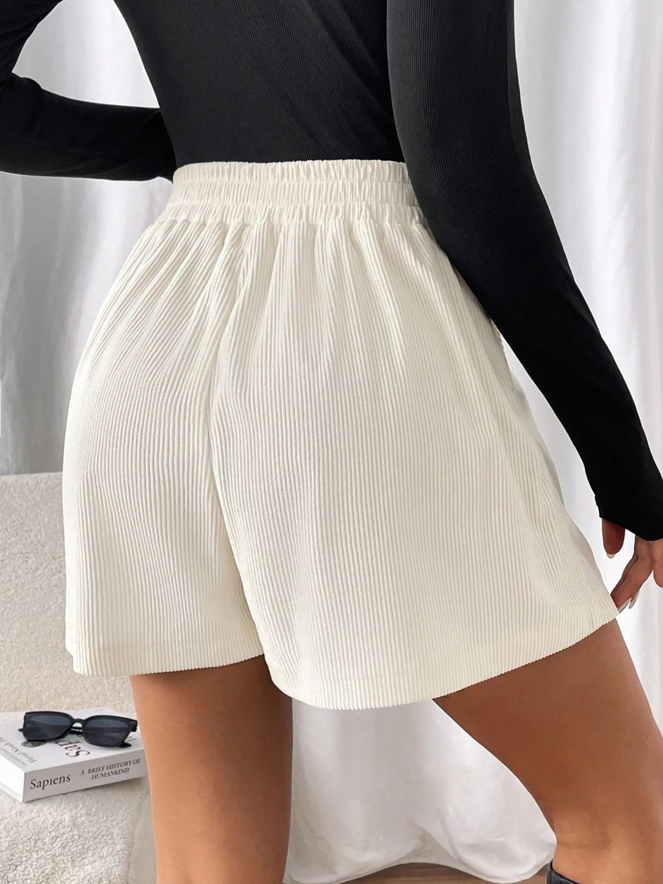 High Waisted Corduroy Shorts