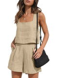 Square Neck Tank and Shorts Set