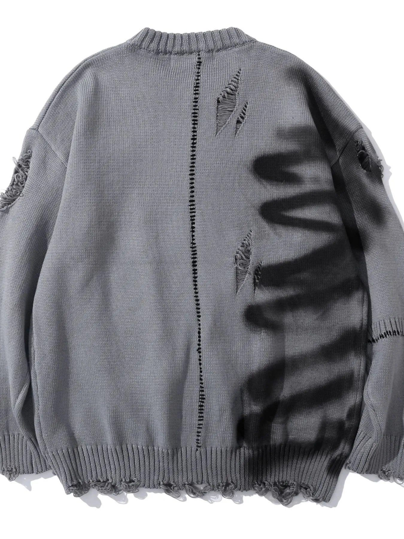 Men's Distressed Oversized Knit Sweater