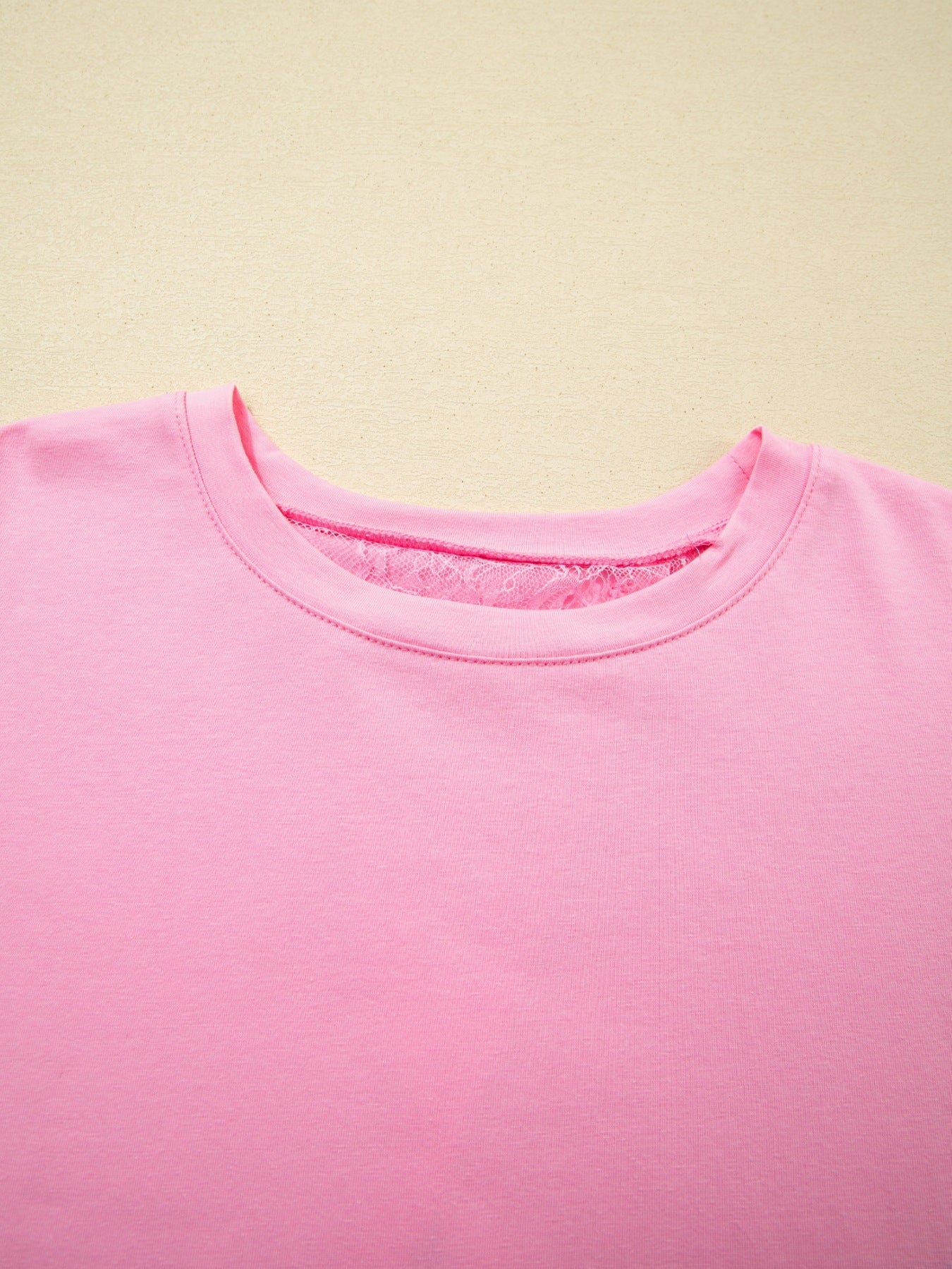 Floral Lace Patchwork Half Sleeve Oversize Tee