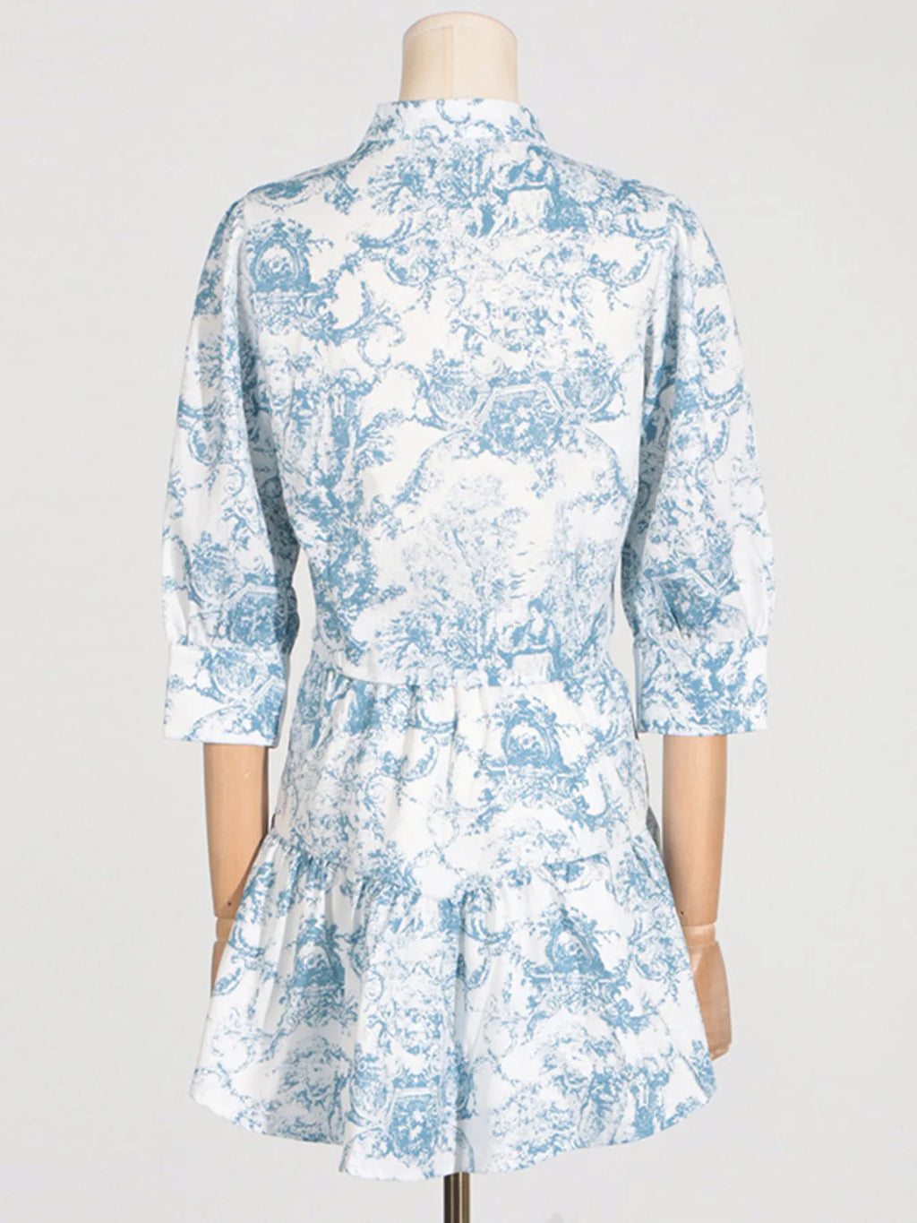 Printed Mock Neck Top and Skirt Set