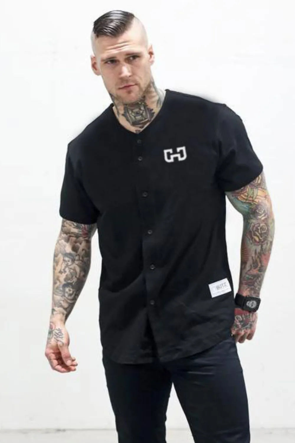 Men's Plus Size Button Down Short Sleeve Top