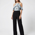 XOXO Womens Halter Floral Cold Shoulder Jumpsuit Juniors Size XXL