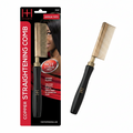 Hot & Hotter Thermal Straightening Comb Medium Teeth Copper Plate, 1 Count, Black & Gold