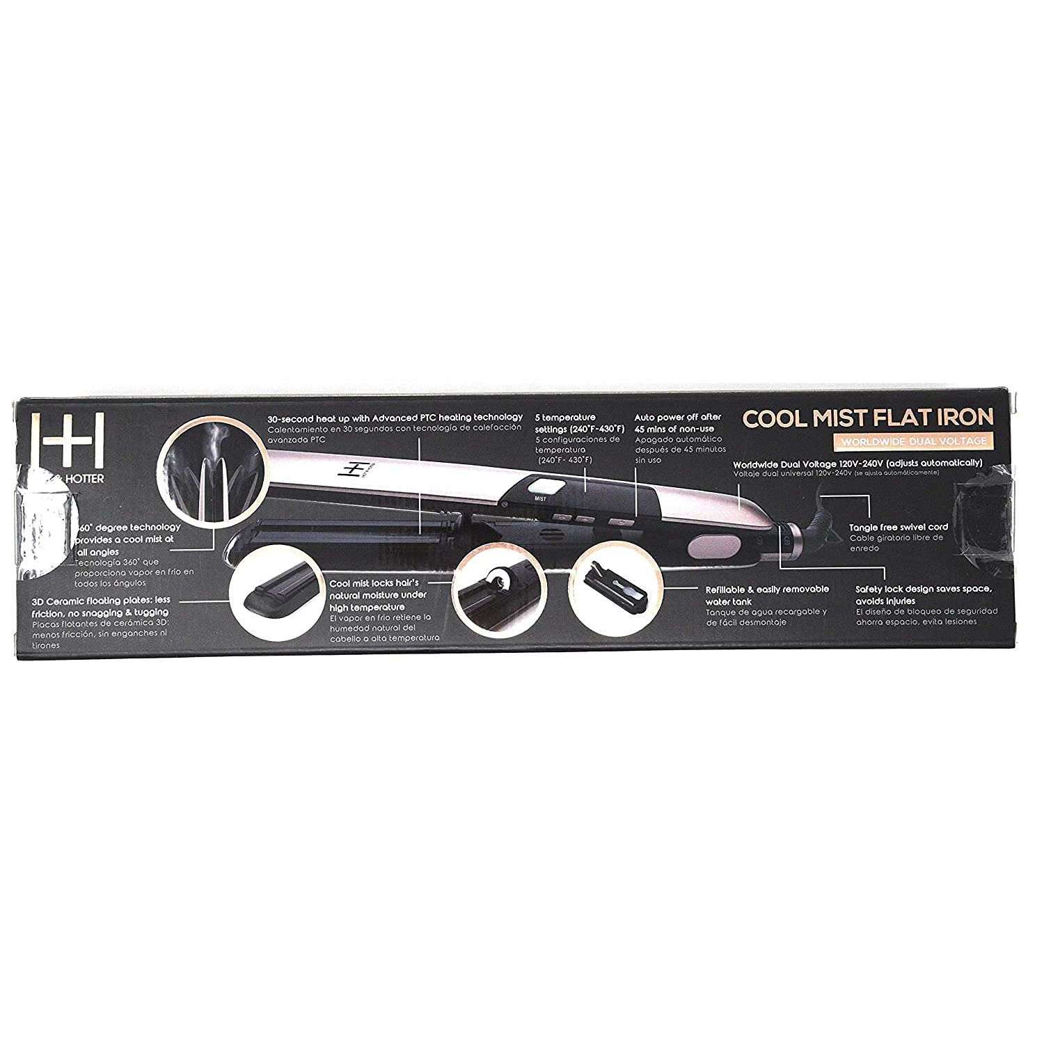 Hot & Hotter Cool Mist Flat Iron 1in, Rose Gold