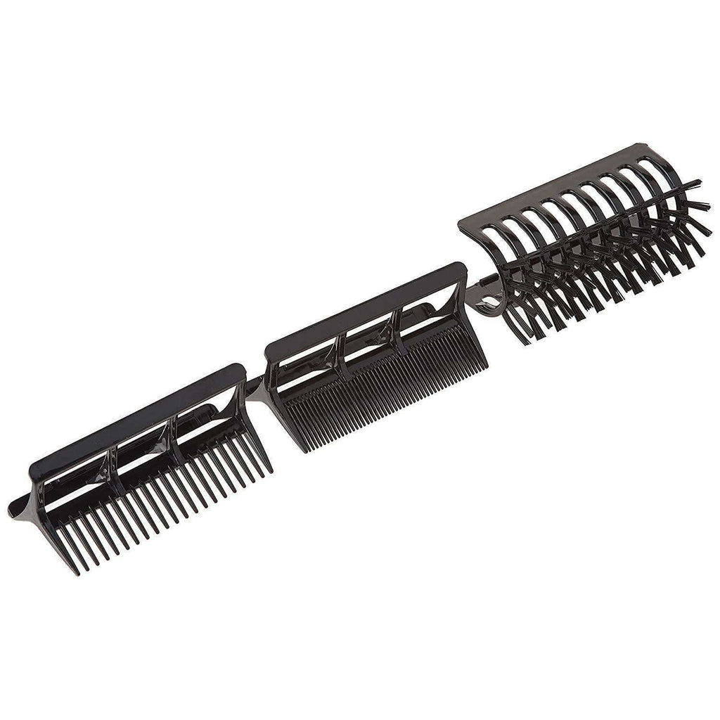 Hot & Hotter Hair Dryer Brush Comb Attachments, 3 Count, Black