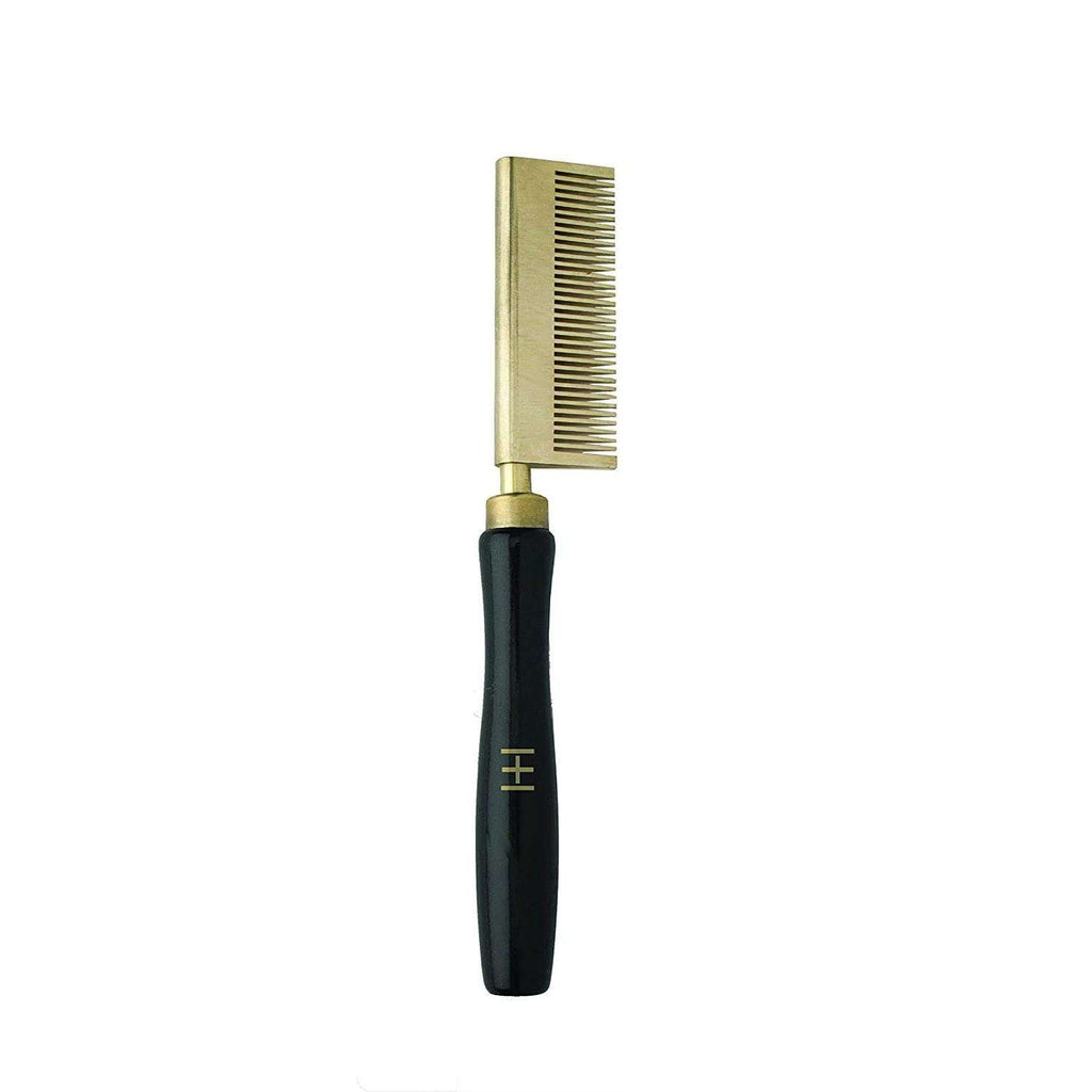 Hot & Hotter Thermal Straightening Comb Medium Teeth Straight, 1 Count, Black & Gold