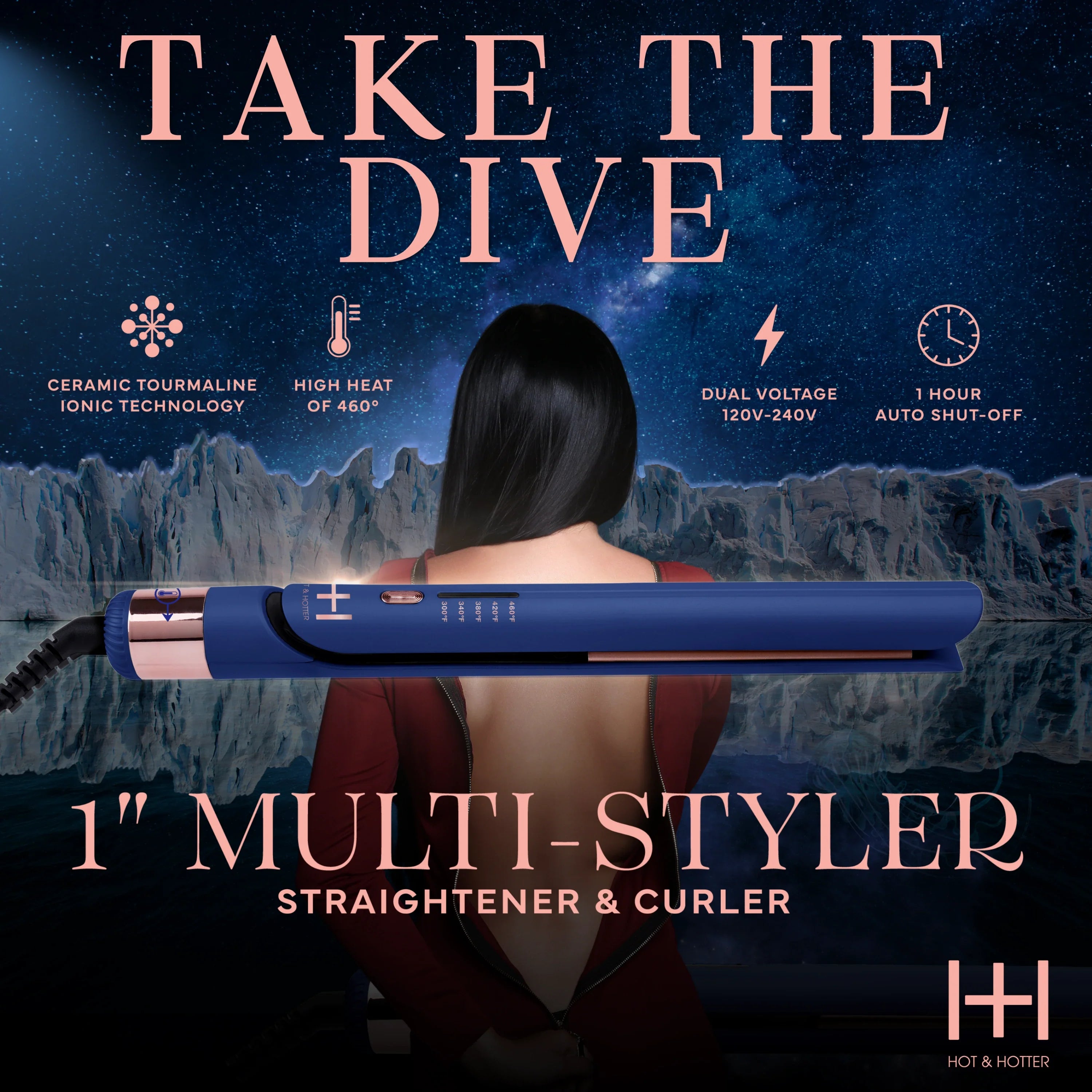 Hot & Hotter Multi-Styler 1 Inch, 1 Count, Blue