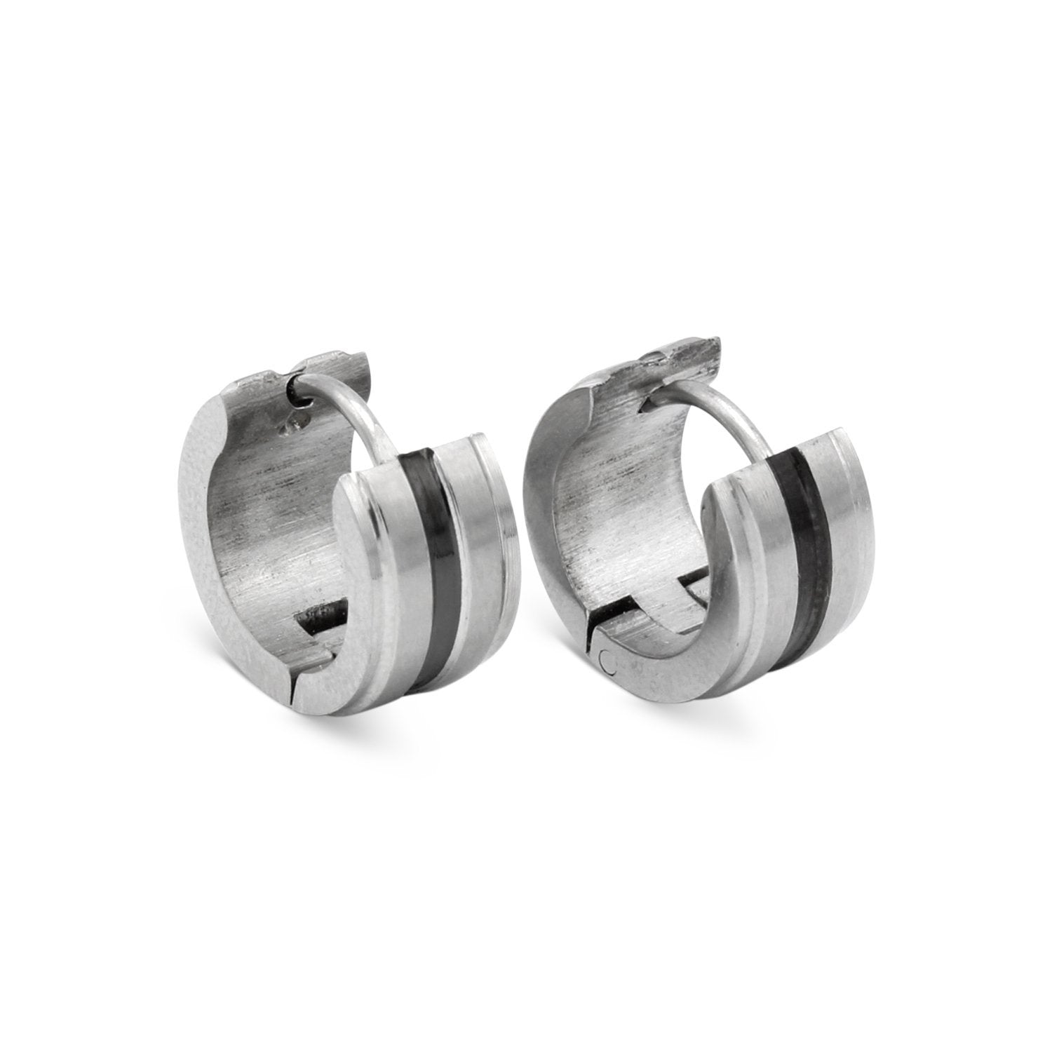 Wide Huggie Hoop Stainless Steel Earrings
