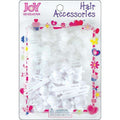 Joy Ribbon Hair Barrettes, 24 Count, White and Clear