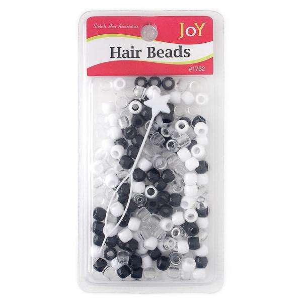 Joy Round Hair Beads Regular Size 1,000 Count, Assorted Colors