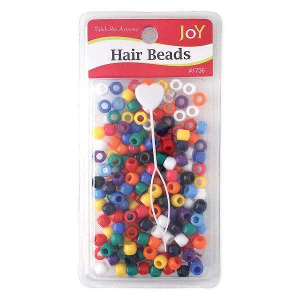 Joy Round Hair Beads Regular Size, 200 Count, Assorted Color